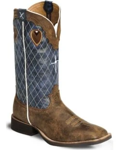 Twisted X Men's Distressed Ruff Stock Western Boots - Broad Square Toe