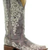 Corral Women's Brown Crater Embroidered Western Boots - Square Toe