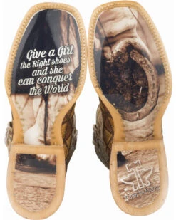 Tin Haul Women's Conquer The World Western Boots - Broad Square Toe  -Western Shoe Store 04537H 22 D2