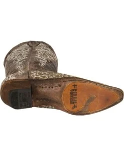 Corral Women's Crater With Bone Embroidery Western Boots - Snip Toe -Western Shoe Store 045S76 41 BM