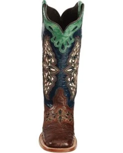 Lucchese Women's Handmade 1883 Amberlyn Full Quill Ostrich Western Boots - Square Toe  -Western Shoe Store 045T32 AG FT