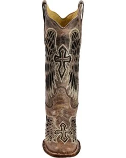 Corral Women's Sequin Wing & Cross Inlay Western Boots - Square Toe -Western Shoe Store 045U62 89 FT