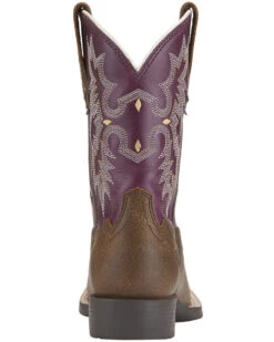 Ariat Girls' Tombstone Western Boots - Broad Square Toe -Western Shoe Store 053H95 ZS BK