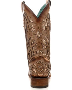 Corral Women's Orix Glitter Inlay & Studded Western Boots - Square Toe -Western Shoe Store 2000229513 200 BK