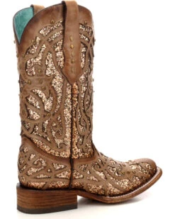 Corral Women's Orix Glitter Inlay & Studded Western Boots - Square Toe -Western Shoe Store 2000229513 200 D2