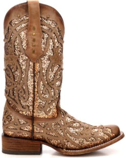 Corral Women's Orix Glitter Inlay & Studded Western Boots - Square Toe -Western Shoe Store 2000229513 200 RT