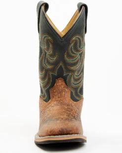 Smoky Mountain Boys' Jesse Bison Leather Print Boot - Square Toe -Western Shoe Store 2000236238 200 P4