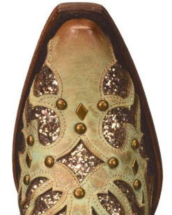 Corral Women's Mint Glitter Inlay Western Boots - Snip Toe  -Western Shoe Store 2000239665 300 TP