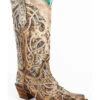 Corral Women's Taupe Inlay Western Boots - Snip Toe