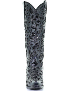 Corral Women's Floral Inlay Western Boots - Snip Toe -Western Shoe Store 2000274387 001 P5