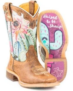 Tin Haul Girls' Cactilicious Embroidered Western Boots - Square Toe -Western Shoe Store 2000279896 200 P3