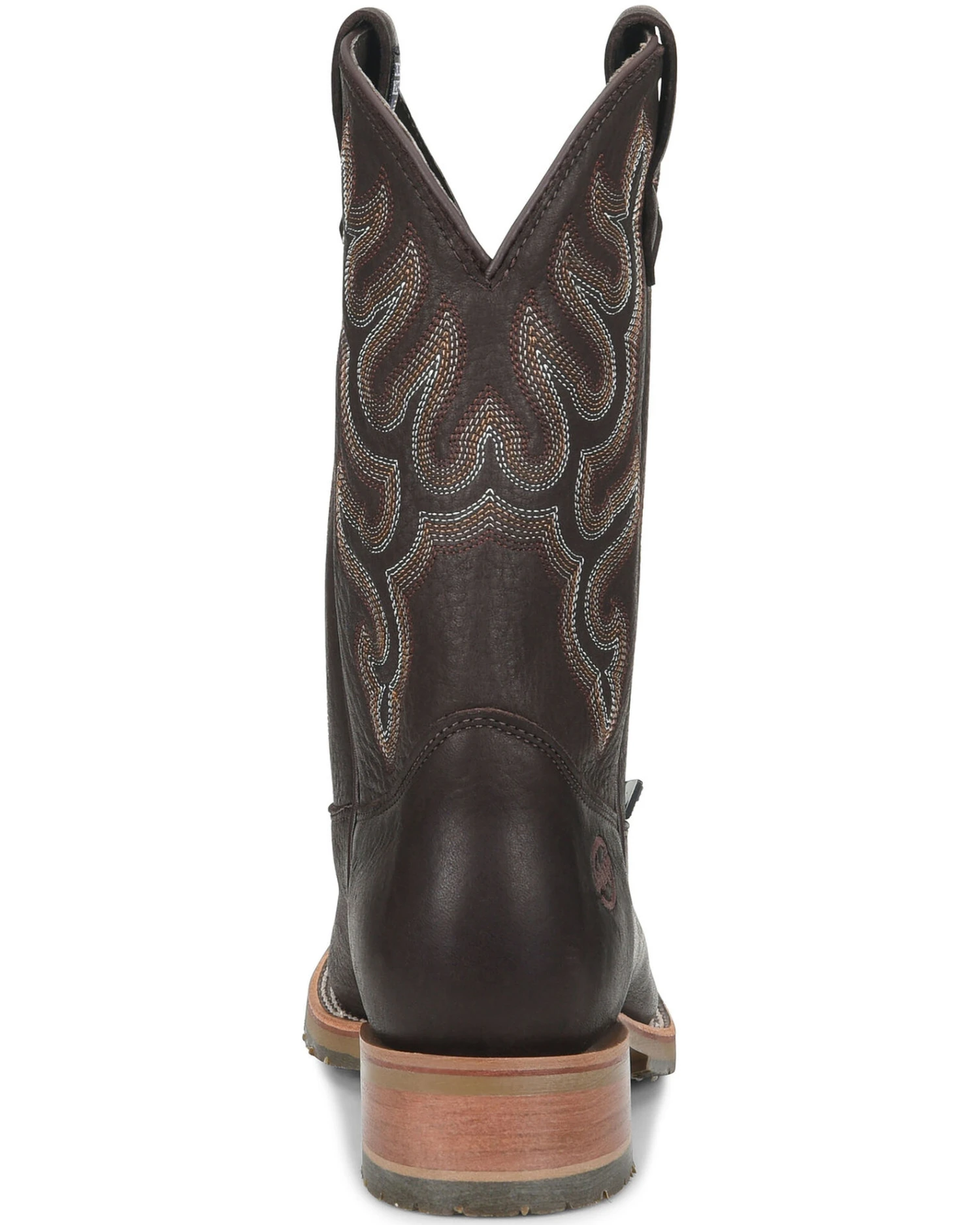 Double H Men's Dark Brown Elk Western Boots - Broad Square Toe 4 Double H Men's Dark Brown Elk Western Boots - Broad Square Toe - Image 4
