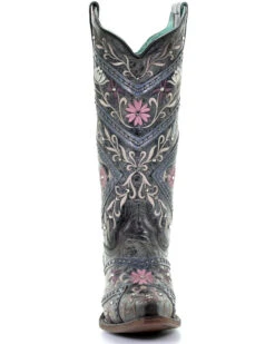 Corral Women's Floral Embroidery & Rhinestones Western Boots - Snip Toe -Western Shoe Store 2000288724 001 P5