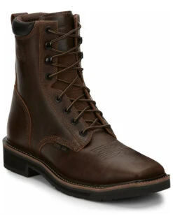 Justin Men's Pulley Lace-Up Work Boots - Steel Toe