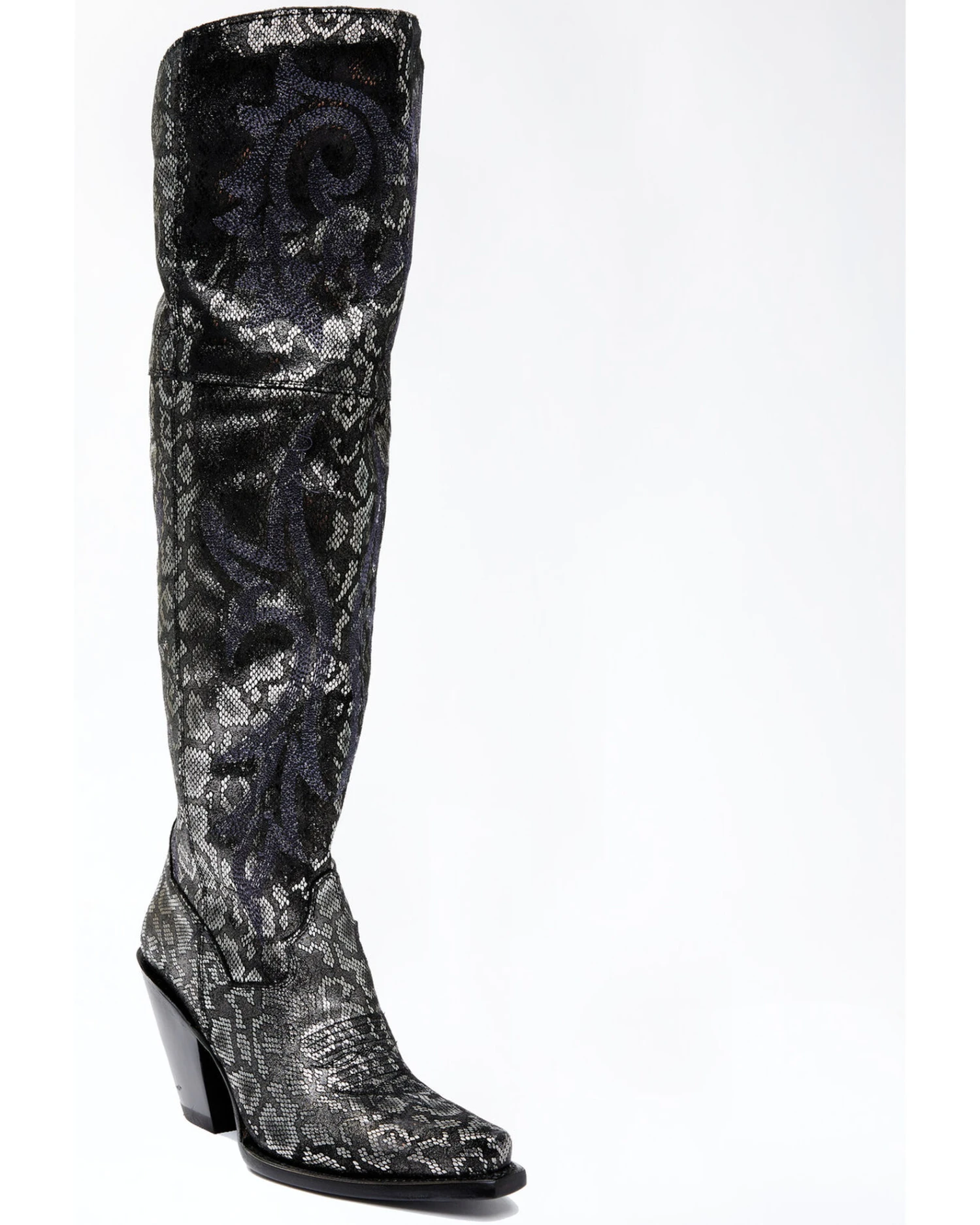 Dan Post Women's Black Snake Print Western Boots - Snip Toe 1 Dan Post Women's Black Snake Print Western Boots - Snip Toe