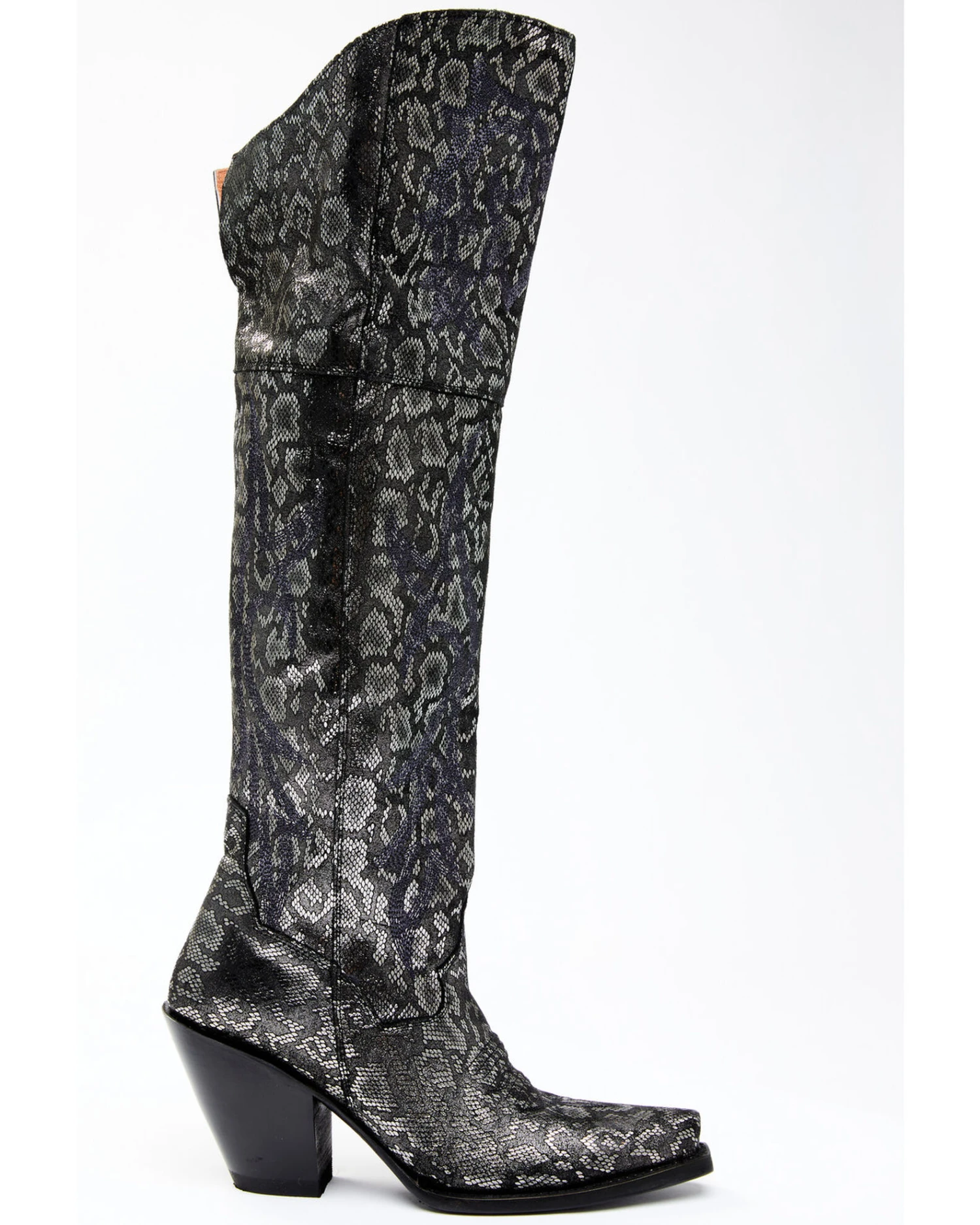 Dan Post Women's Black Snake Print Western Boots - Snip Toe 2 Dan Post Women's Black Snake Print Western Boots - Snip Toe - Image 2