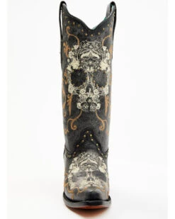 Corral Women's Floral Skull Embroidery & Studs Western Boots - Snip Toe -Western Shoe Store 2000340854 001 P4