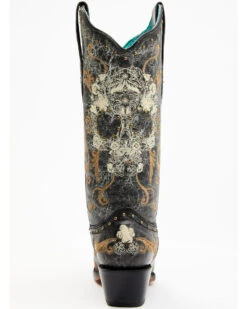 Corral Women's Floral Skull Embroidery & Studs Western Boots - Snip Toe -Western Shoe Store 2000340854 001 P5