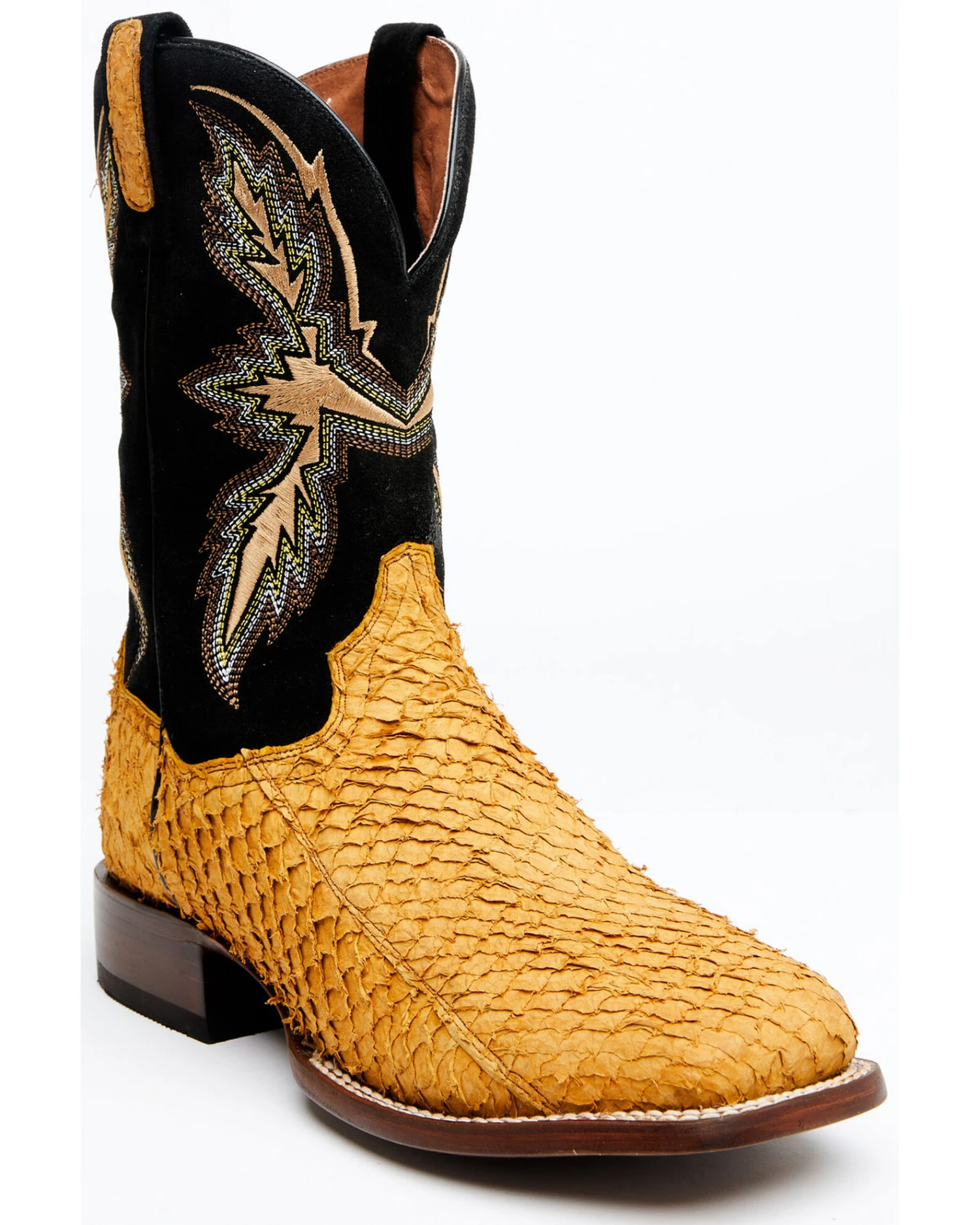 Dan Post Men's Exotic Sea Bass Skin Western Boots - Broad Square Toe 1 Dan Post Men's Exotic Sea Bass Skin Western Boots - Broad Square Toe