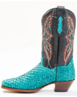 Dan Post Women's Exotic Seabass Skin Western Boots - Square Toe -Western Shoe Store 2000352666 919 P3