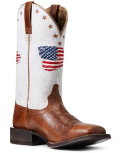 Ariat Women’s Patriot Crackled American Flag Western Performance Boots – Broad Square Toe