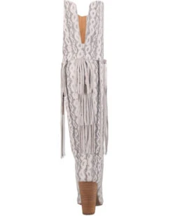 Dingo Women's Kitty Kat Snake Print Fringe Tall Western Boot - Pointed Toe -Western Shoe Store 2000356787 100 P5
