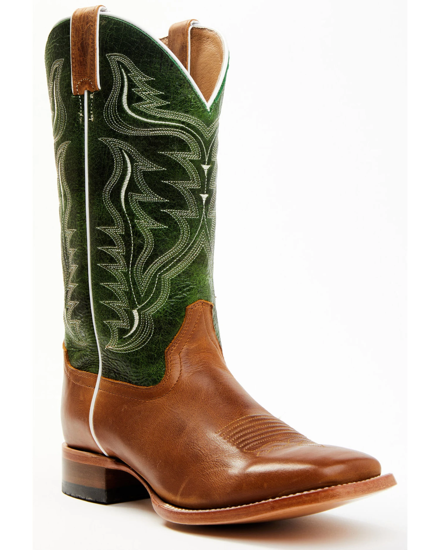 Cody James Men's Peridot Green Leather Western Boots - Broad Square Toe 1 Cody James Men's Peridot Green Leather Western Boots - Broad Square Toe