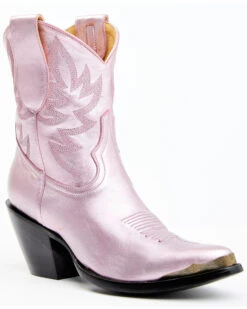 Idyllwind Women's Tickled Pink Metallic Leather Fashion Western Booties - Medium Toe 