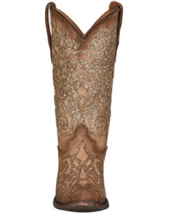 Corral Girls' Glitter Embroidery Leather Western Boot - Snip Toe -Western Shoe Store 2000361090 280 P3