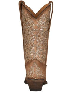 Corral Girls' Glitter Embroidery Leather Western Boot - Snip Toe -Western Shoe Store 2000361090 280 P4