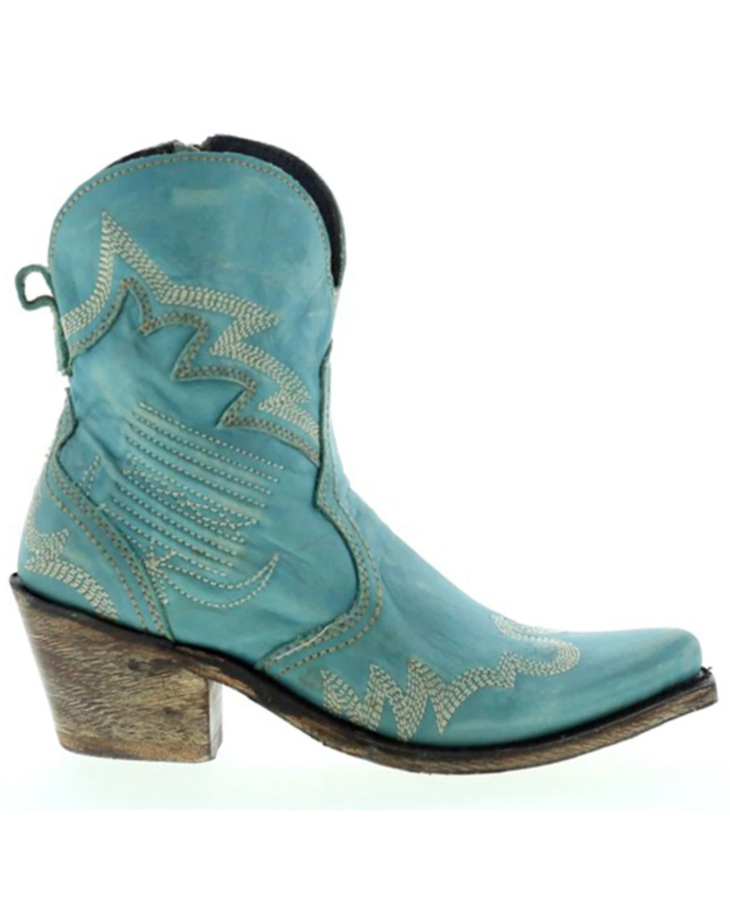 Liberty Black Women's Side Bug & Wrinkle Fontana Crack Short Western Boots - Pointed Toe 2 Liberty Black Women's Side Bug & Wrinkle Fontana Crack Short Western Boots - Pointed Toe - Image 2