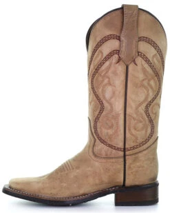 Corral Women's Saddle Embroidered Leather Western Boot - Broad Square Toe -Western Shoe Store 2000363301 280 P3