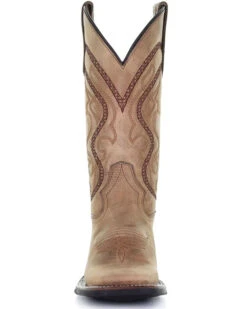 Corral Women's Saddle Embroidered Leather Western Boot - Broad Square Toe -Western Shoe Store 2000363301 280 P4