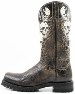 Dan Post Men's Skulls Motorcycle Western Boot - Square Toe -Western Shoe Store 2000371083 001 P3