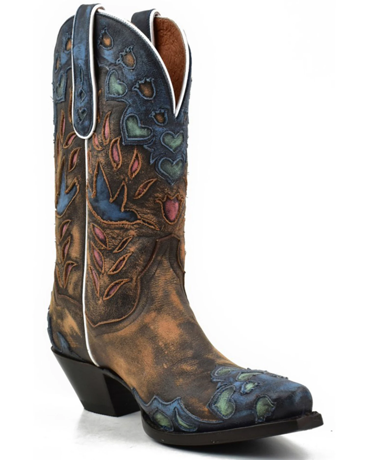 Dan Post Women's Humming Bird Heart And Floral Inlay Western Boots - Snip Toe 1 Dan Post Women's Humming Bird Heart And Floral Inlay Western Boots - Snip Toe