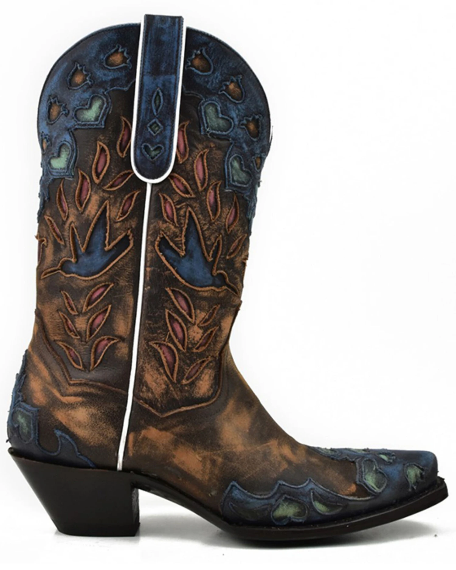 Dan Post Women's Humming Bird Heart And Floral Inlay Western Boots - Snip Toe 2 Dan Post Women's Humming Bird Heart And Floral Inlay Western Boots - Snip Toe - Image 2