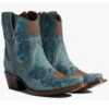 Corral Women's Flower Embroidered Ankle Western Booties - Snip Toe