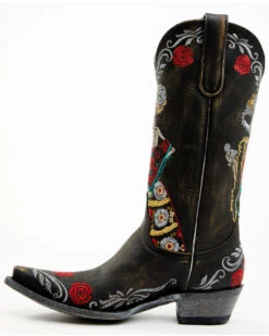 Old Gringo Women's Reinas La Catrina Skeleton & Floral Embroidered Tall Western Leather Boots - Snip Toe -Western Shoe Store 2000374907 944 P3