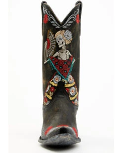Old Gringo Women's Reinas La Catrina Skeleton & Floral Embroidered Tall Western Leather Boots - Snip Toe -Western Shoe Store 2000374907 944 P4