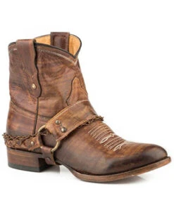 Roper Women's Selah Vintage Harness Western Fashion Booties - Round Toe 