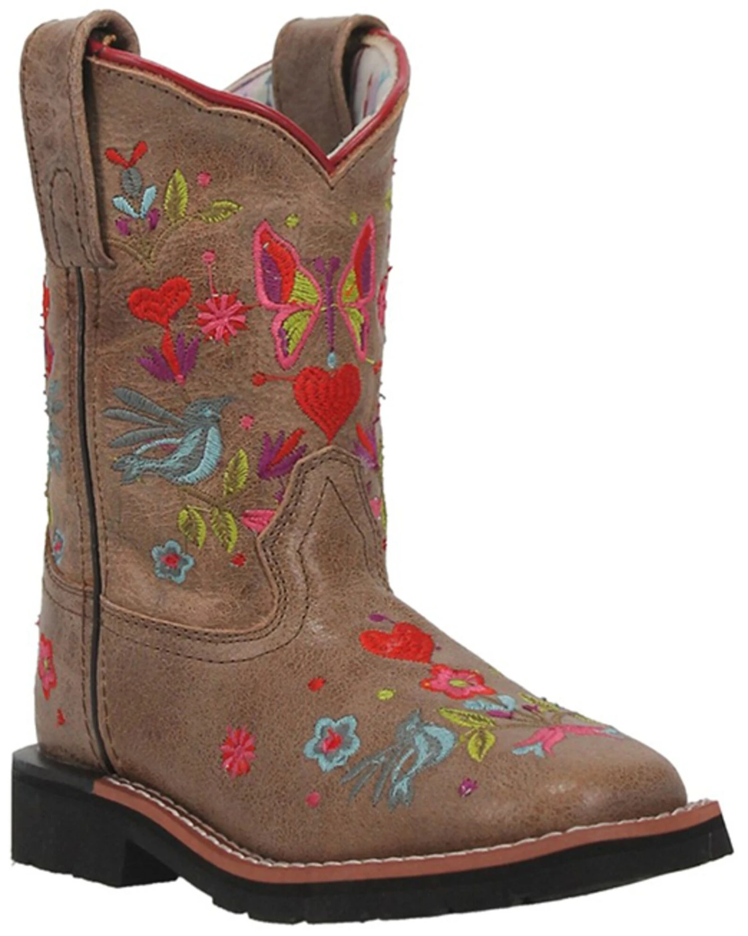 Dan Post Girls' Embroidered Western Boots - Broad Square Toe 1 Dan Post Girls' Embroidered Western Boots - Broad Square Toe