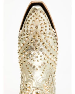 Boot Barn X Lane Women's Exclusive Dolly Metallic Leather Western Bridal Booties - Snip Toe -Western Shoe Store 2000385224 710 P6