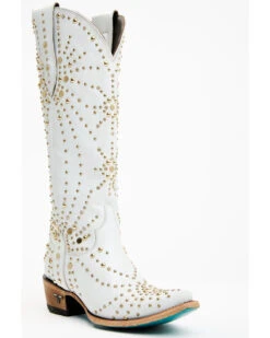 Western Shoe Store 24 Boot Barn X Lane Women's Exclusive Sparks Fly Satin Pearl Western Bridal Boots - Snip Toe