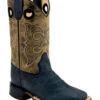 Old West Boys' Bull Hide Print Western Boots - Broad Square Toe