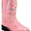 Old West Toddler Girls' Crocodile Print Western Boots - Broad Square Toe