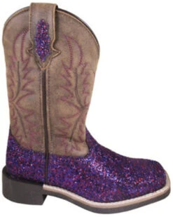Smoky Mountain Toddler Girls' Ariel Glitter Western Boots - Broad Square Toe
